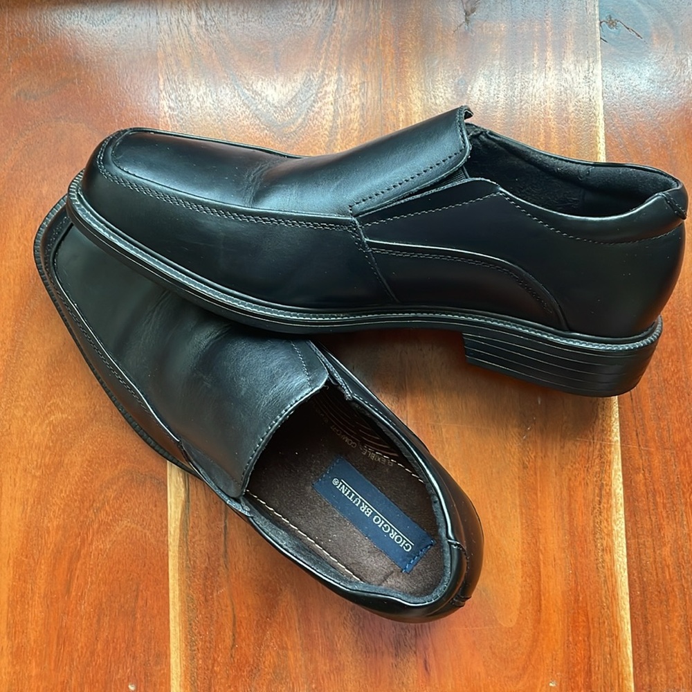 [Giorgio Brutini] Black Leather Loafers Slip-On